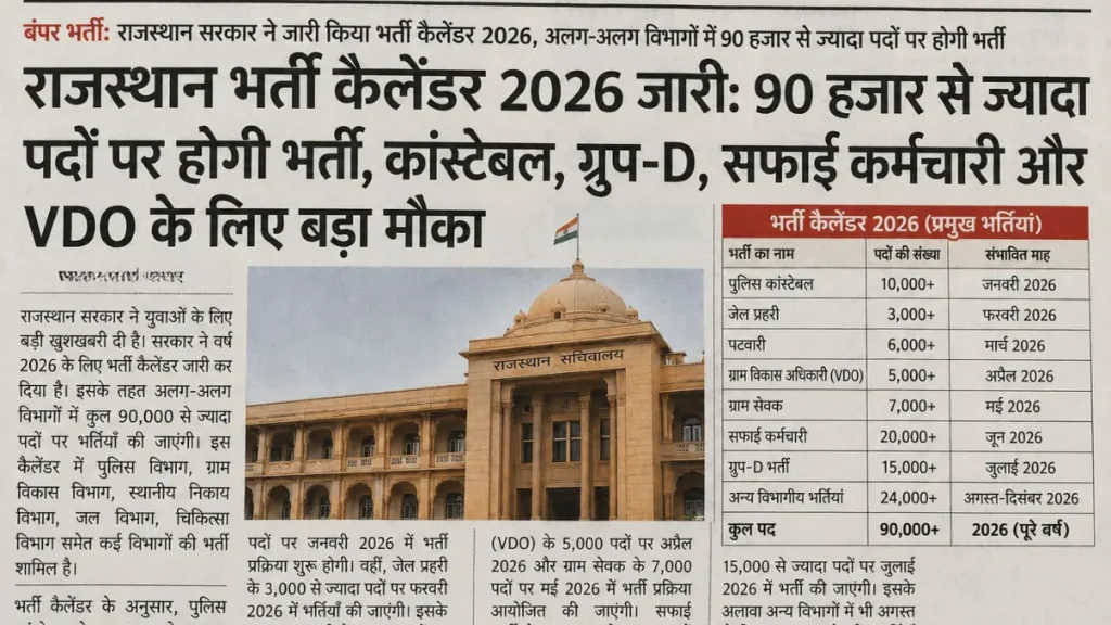 Rajasthan Bharti Calendar 2026